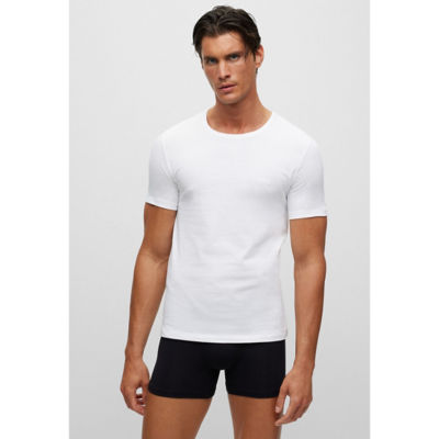 BOSS Three-pack of logo-embroidered T-shirts in cotton 3