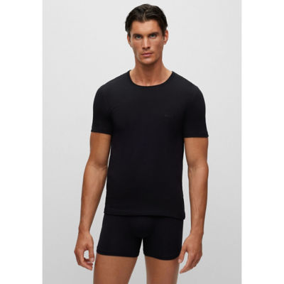 BOSS Three-pack of logo-embroidered T-shirts in cotton 4