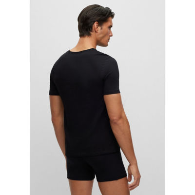 BOSS Three-pack of logo-embroidered T-shirts in cotton 5