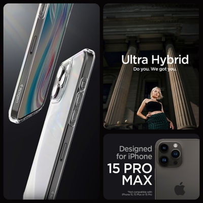 SPIGEN iPhone 15 Pro Max Case 6.7" Ultra Hybrid MagFit Frosted 3