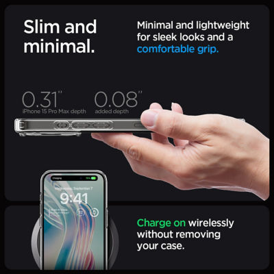 SPIGEN iPhone 15 Pro Max Case 6.7" Ultra Hybrid MagFit Frosted 7