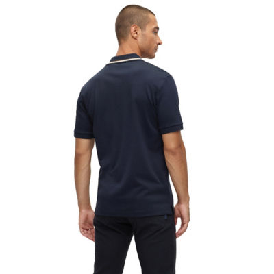 BOSS Striped-collar slim-fit polo shirt in cotton with logo 5