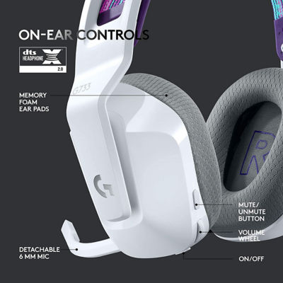 LOGITECH G733 LIGHTSPEED WIRELESS GAMING HEADSET (WHITE) 5