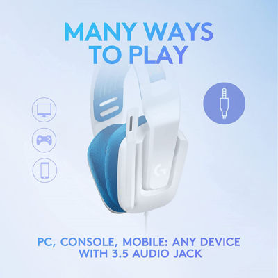 Logitech G335立体声有线游戏耳机（白色） 3