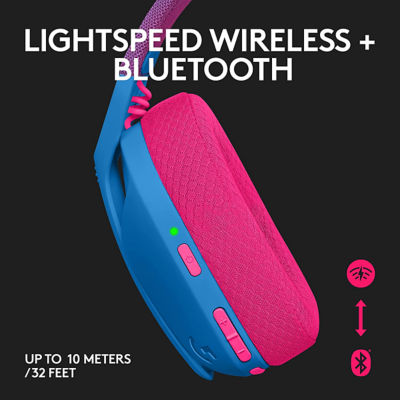 LOGITECH G435 LIGHTSPEED WIRELESS BLUETOOTH LIGHTWEIGHT GAMING HEADSET - BLUE AND RASPBERRY 2