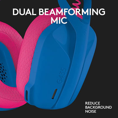 LOGITECH G435 LIGHTSPEED WIRELESS BLUETOOTH LIGHTWEIGHT GAMING HEADSET - BLUE AND RASPBERRY 4