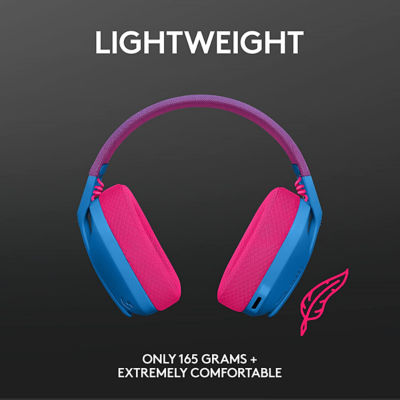 LOGITECH G435 LIGHTSPEED WIRELESS BLUETOOTH LIGHTWEIGHT GAMING HEADSET - BLUE AND RASPBERRY 5