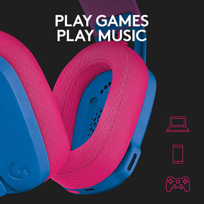 LOGITECH G435 LIGHTSPEED WIRELESS BLUETOOTH LIGHTWEIGHT GAMING HEADSET - BLUE AND RASPBERRY 8