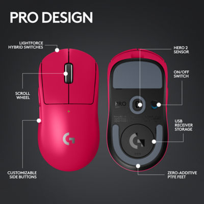 Logitech G Pro X Superlight 2游戏鼠标洋红色 7