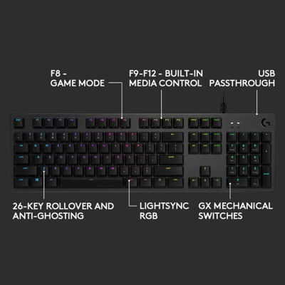 LOGITECH G512 RGB MECHANICAL GAMING KEYBOARD (GX-BROWN TACTILE) 7