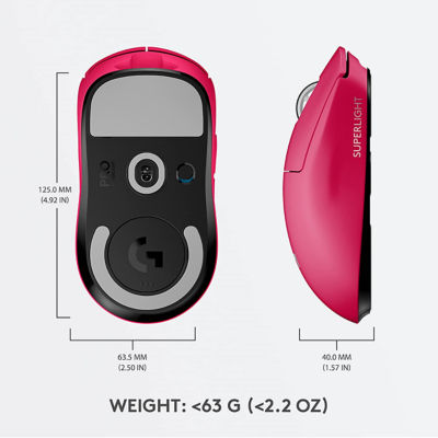 LOGITECH G PRO X SUPERLIGHT LIGHTSPEED WIRELESS GAMING MOUSE - MAGENTA 8