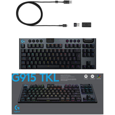 LOGITECH G915 TKL BLACK WIRELESS MECHANICAL KEYBOARD (GL-CLICKY) 10