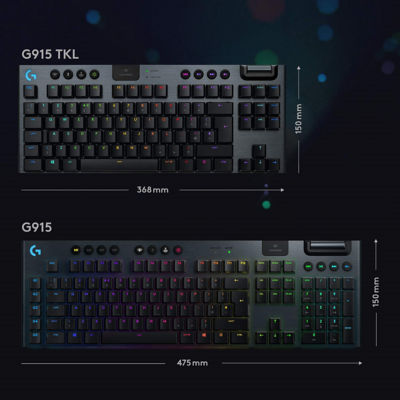 LOGITECH G915 TKL BLACK WIRELESS MECHANICAL KEYBOARD (GL-CLICKY) 6