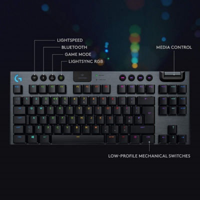 LOGITECH G915 TKL BLACK WIRELESS MECHANICAL KEYBOARD (GL-CLICKY) 7