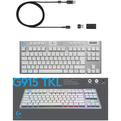 LOGITECH G915 TKL WHITE WIRELESS MECHANICAL KEYBOARD (GL-TACTILE) 10