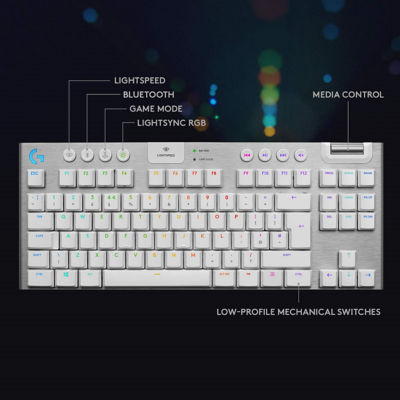 LOGITECH G915 TKL WHITE WIRELESS MECHANICAL KEYBOARD (GL-TACTILE) 7