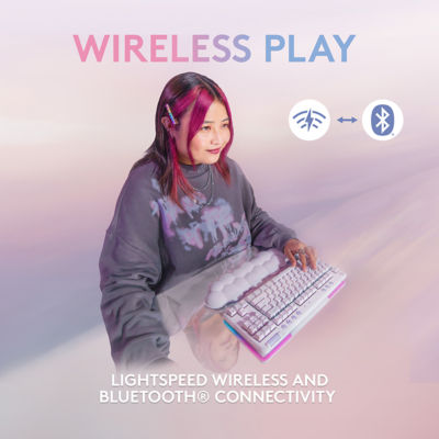 Logitech G715无线无线无需RGB商品键盘，带有棕榈休息红色线性 3