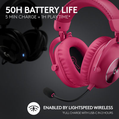 Logitech G Pro X 2 Lightspeed Bluetootth耳机洋红色 3
