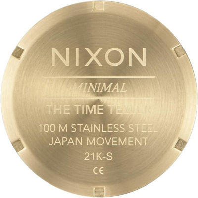 Nixon - Time Teller 37mm Watch - Light Gold/Vin.White (A0455101) 4
