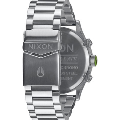 Nixon - Sentry 42mm Chronograph Watch - Mid.Blue/Volt.Green (A3861981) 3