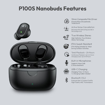 Nakamichi P100S ANC Nanobuds True Wireless Earphones 12