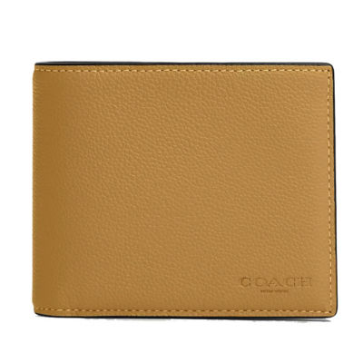 Buy COACH Compact ID Wallet In Sport Calf Leather Flax 74991 Online in Singapore iShopChangi