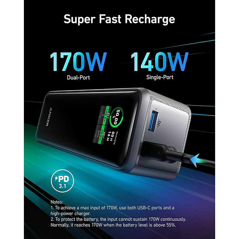 Buy Anker Prime 27650mAh (99.54Wh) Power Bank with 250W Output A1340 Online in Singapore | iShopChangi Buy Anker Prime 27650mAh (99.54Wh) Power Bank with 250W Output A1340 Online in Singapore | iShopChangi