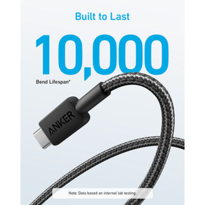Anker 322 PowerLine USB A to USB C Cable Braided Nylon Cable 3ft/0.9m USB 2.0 Fast Charging Cable 2