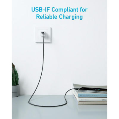Anker 322 PowerLine USB A to USB C Cable Braided Nylon Cable 3ft/0.9m USB 2.0 Fast Charging Cable 3