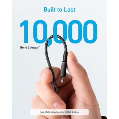 Anker 322 PowerLine USB C to USB C Cable Braided Nylon Cable 6ft/1.8m 60W Type C To Type C Cable Fast Charging Cable 3