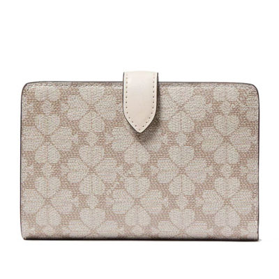 Buy KATE SPADE Spade Flower PVC Medium Compact Bifold Wallet Dark Beige Multi KG488 Online in Singapore iShopChangi
