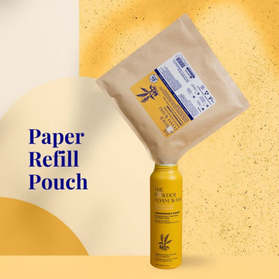 The Powder Shampoo Travel Twin Pack Mini Bottle - Energising Body Foam Wash Lemongrass & Turmeric 20g / 0.70oz 7