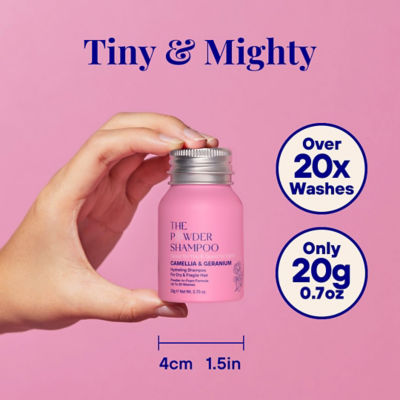 The Powder Shampoo Travel Twin Pack Mini Bottle - Hydrating Shampoo For Dry & Fragile Hair Camellia & Geranium 20g/0.70oz 15
