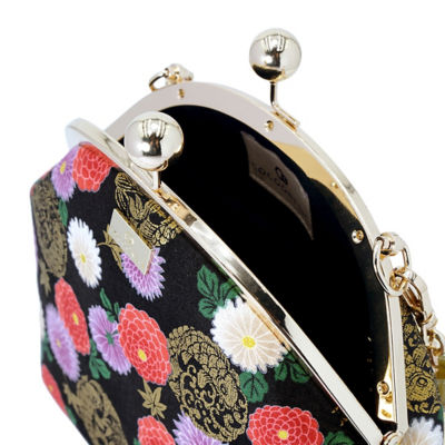 COCOONESE Acrylic Chain Handle Clasp Sling Bag - Goldfish & Flowers (BK) 3
