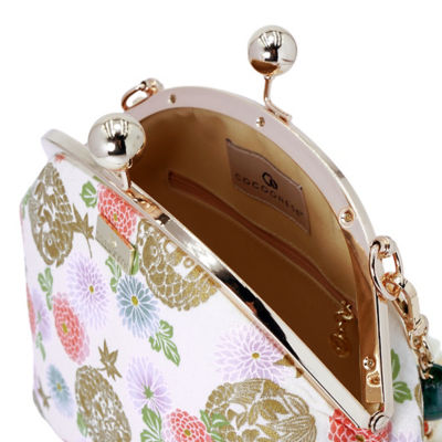 COCOONESE Acrylic Chain Handle Clasp Sling Bag - Goldfish & Flowers (BG) 3