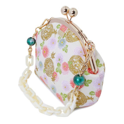 COCOONESE Acrylic Chain Handle Clasp Sling Bag - Goldfish & Flowers (BG) 4