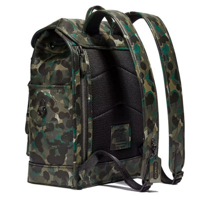 Buy COACH League Flap Backpack With Camo Print Matte Black Green C5288 Online in Singapore iShopChangi