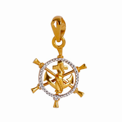 22k gold anchor pendant discount