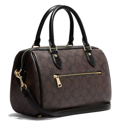 Coach online Rowan Satchel In Signature Canvas Gold/Brown Black