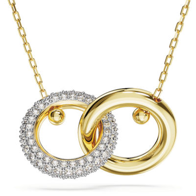 SWAROVSKI Dextera pendant, Interlocking loop, White, Gold-tone plated 1
