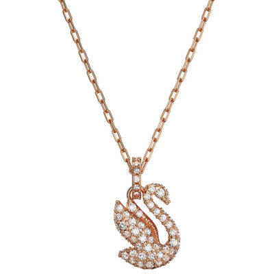 SWAROVSKI Swan pendant, Swan, Small, White, 18K Rose Gold Finish 1