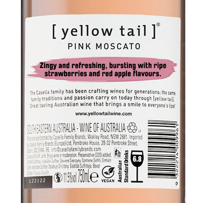 Yellow Tail Pink Moscato Sweet Wine 6