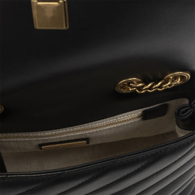 TORY BURCH Kira Small Chevron Convertible Shoulder Bag Black 90452 4