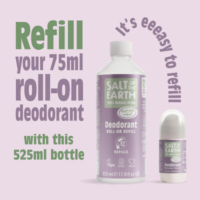 Salt Of The Earth Natural Refillable Roll-On Deodorant - Clary Sage & Mint 75ml 8