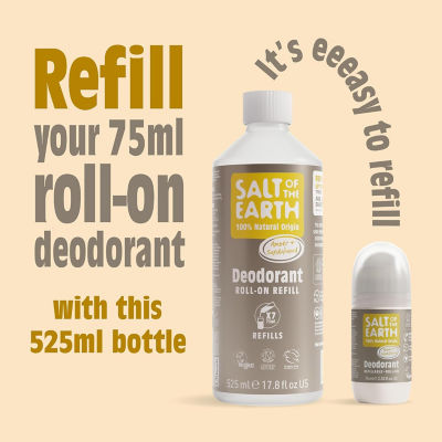 Salt Of The Earth Natural Refillable Roll-On Deodorant - Amber & Sandalwood 75ml 7
