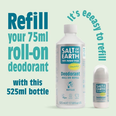 Salt Of The Earth Natural Refillable Roll-On Deodorant - Unscented 75ml 7
