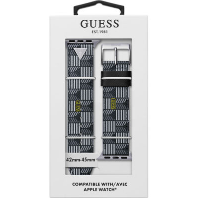 Guess Band 42-44mm - Blk Logo Lthr W Logo Plaque (CS3012S2) 3