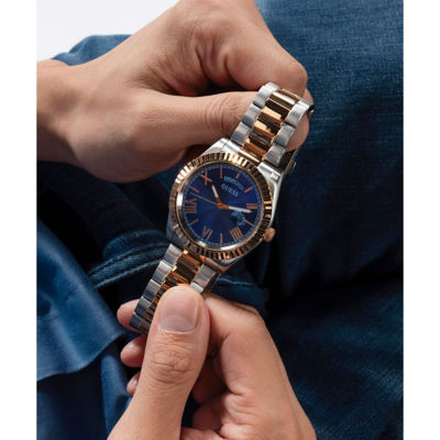 GUESS Men's 42mm Rose Gold-Tone Case & Silver-Tone Stainless Steel Watch (GW0265G12) 6