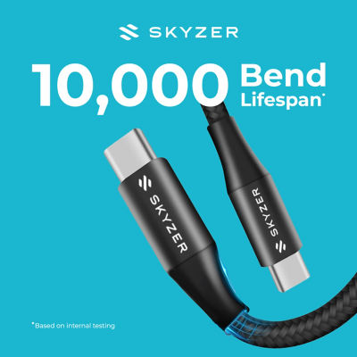Skyzer 100W Premium USB-C to USB-C Braided Nylon Cable, 1.2M 5