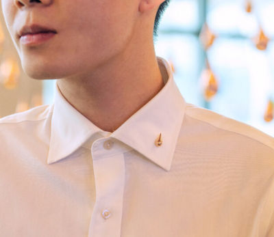 Gift by Changi Airport *NEW* Rain Drop Rose Gold Collar Pin 4